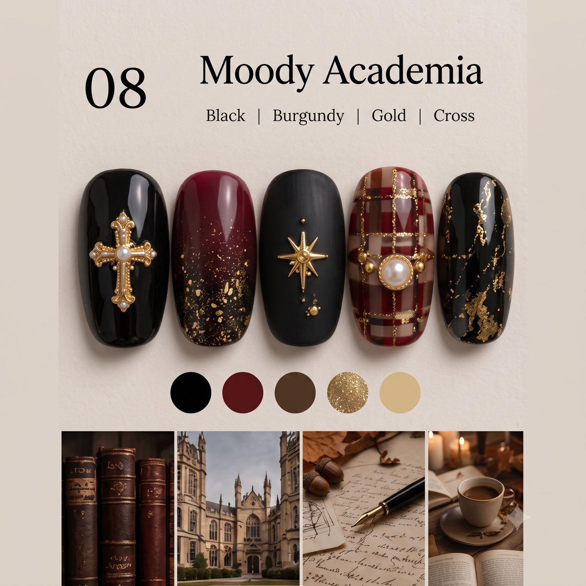 Moody Academia design card