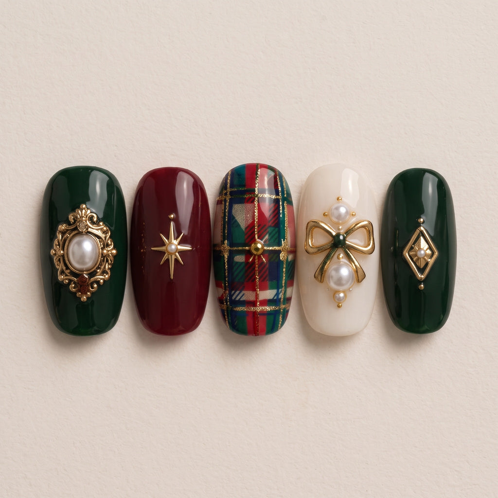 Tartan Scholar press-on nails