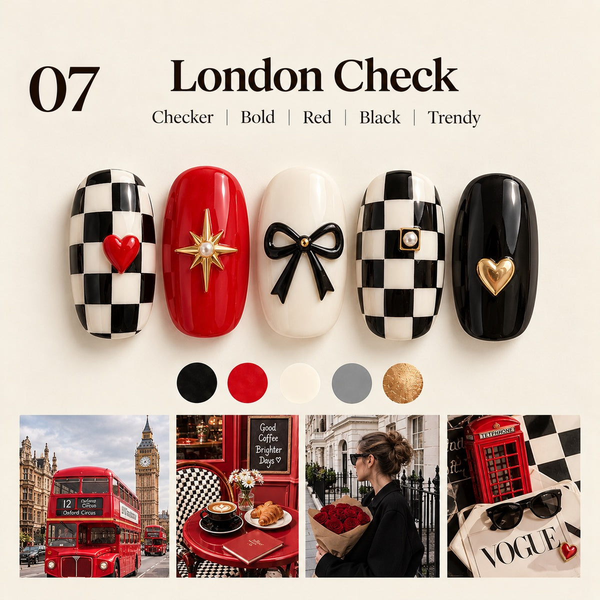 London Check design card