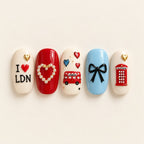 London Doodle press-on nails