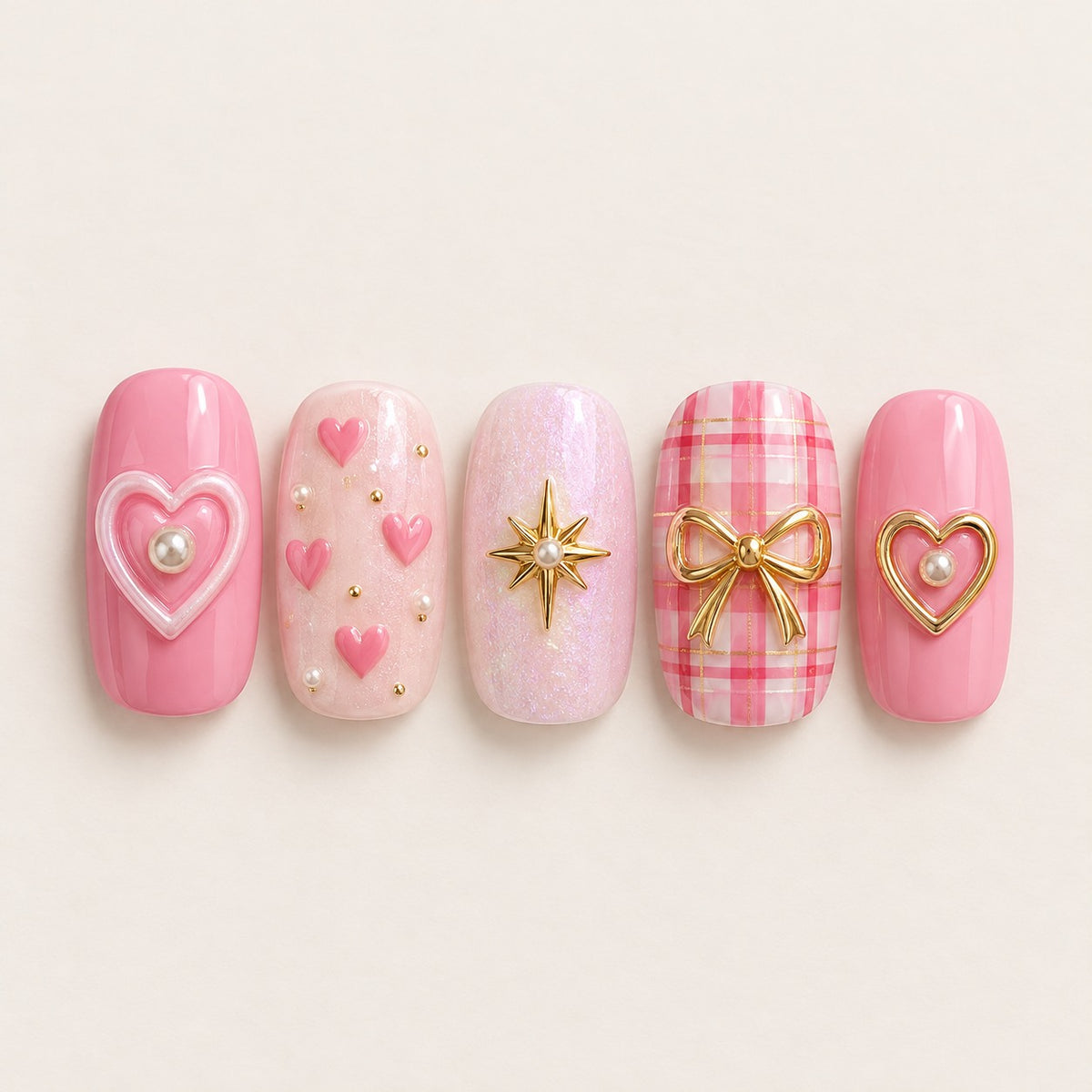 Pink Groove press-on nails