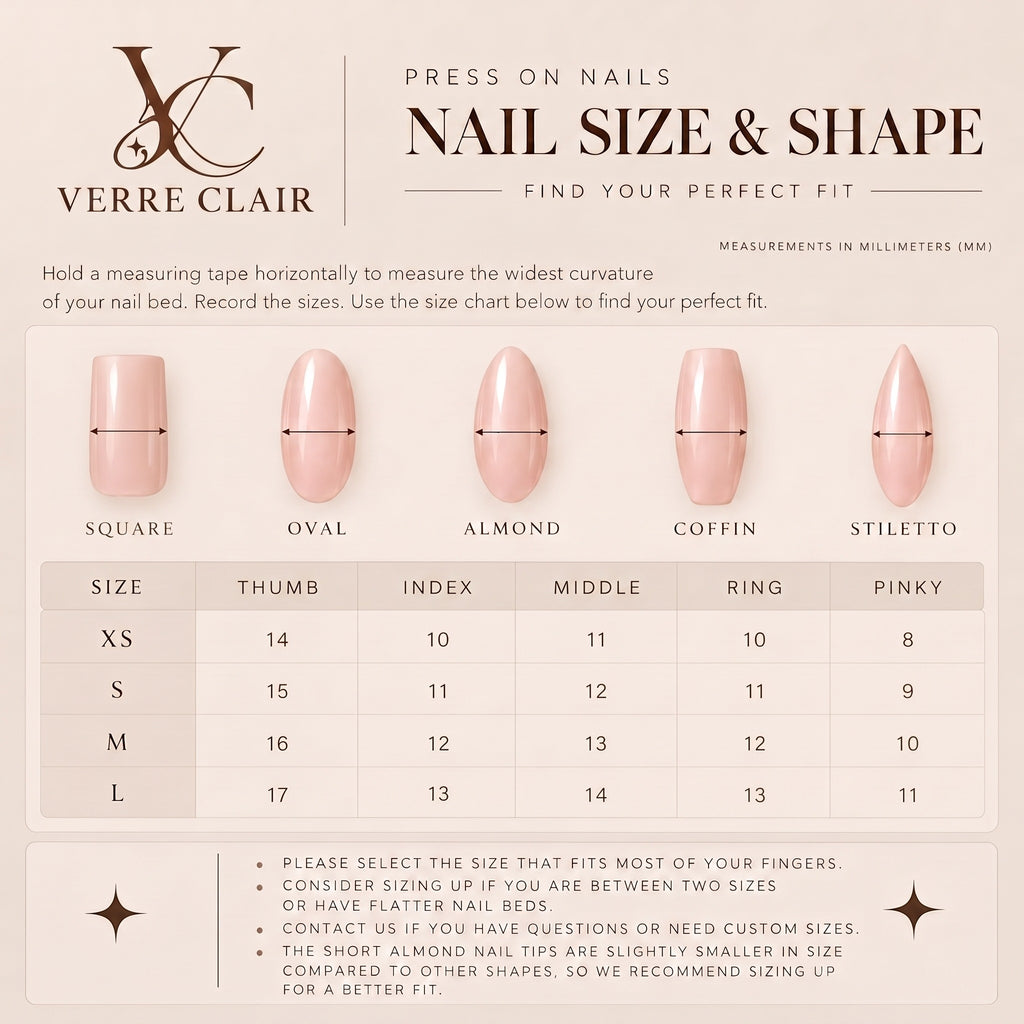 Verre Clair size chart