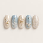 Frosted Pearl press-on nails