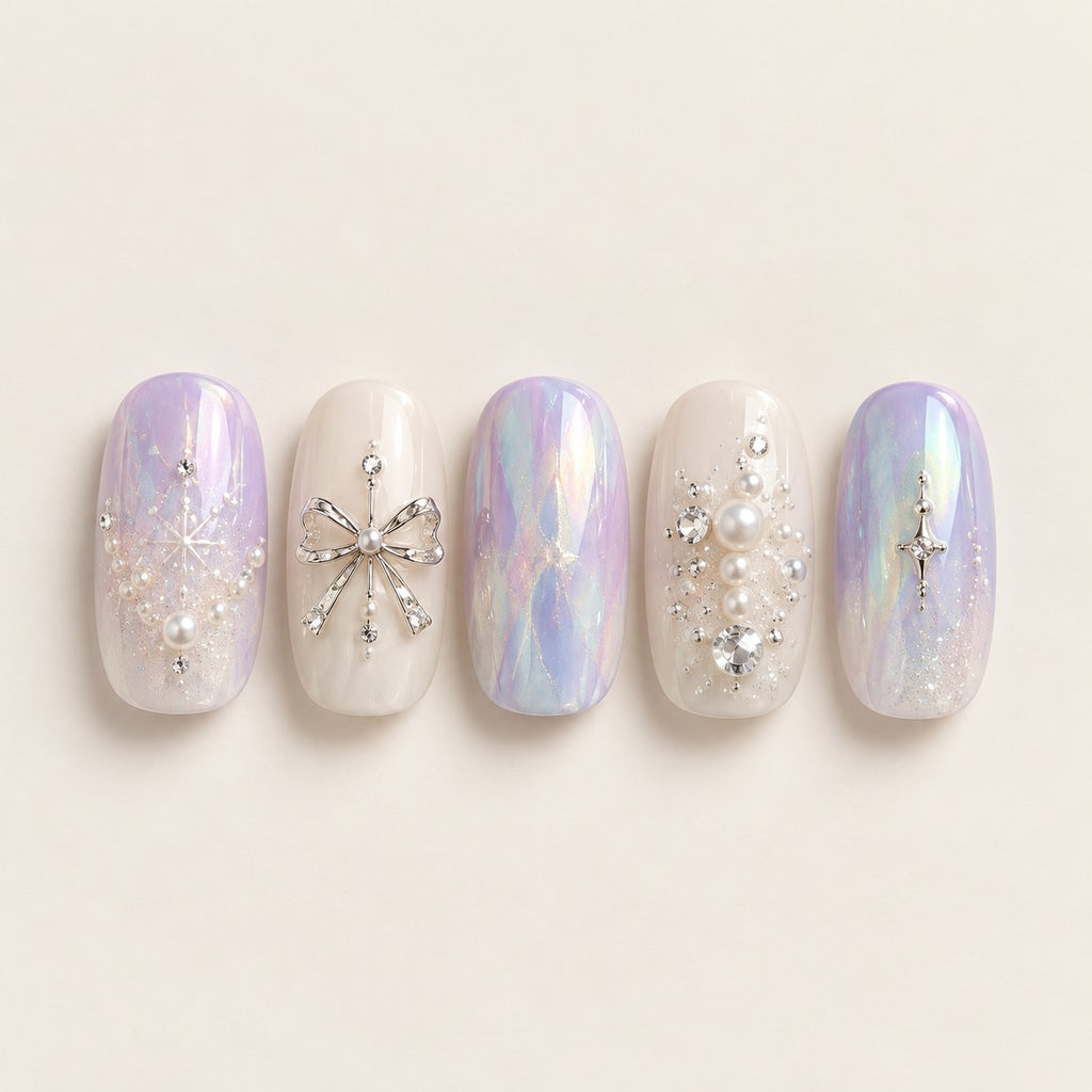 Icy Aurora press-on nails