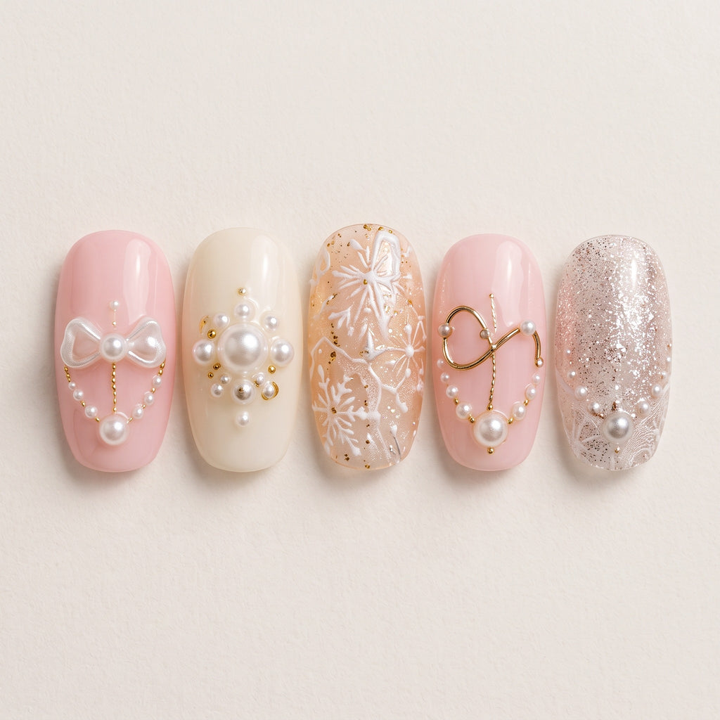 Winter Blush press-on nails