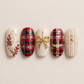 Winter Tartan press-on nails